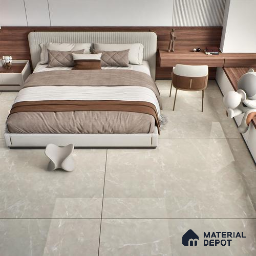Marble Floor & Wall Tile TL 07688 Galaxy Grey 6 ft x 4 ft Carving Glossy Finish Vitrified Large Format Tile - 9 mm | Suitable for Living Room, Bedroom, Bathroom | Adhesive and Spacers Must be Used During Installation