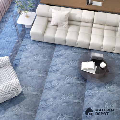 Budget Friendly Marble Wall & Floor Tile Value for Money TL 06307 B Amber Dark 4 ft x 2 ft - Vitrified Glossy Finish -9 mm | Suitable for Living Room, Bedroom & Bathroom