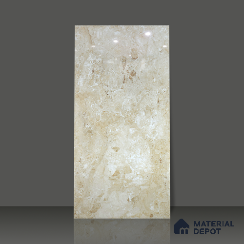 Budget Friendly Marble Wall & Floor Tile Value for Money TL 06300 Brown Sand 4 ft x 2 ft - Vitrified Glossy Finish -9 mm | Suitable for Living Room, Bedroom & Bathroom