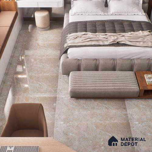 Budget Friendly Marble Wall & Floor Tile Value for Money TL 06293 Cosmic Brown 4 ft x 2 ft - Vitrified Glossy Finish -9 mm | Suitable for Living Room, Bedroom & Bathroom