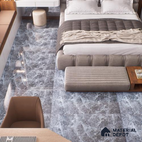 Budget Friendly Marble Wall & Floor Tile Value for Money TL 06294 Natural Rhythm 4 ft x 2 ft - Vitrified Glossy Finish -9 mm | Suitable for Living Room, Bedroom & Bathroom