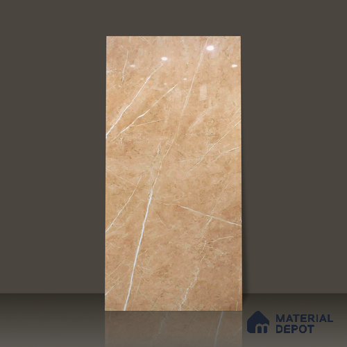 Budget Friendly Marble Wall & Floor Tile Value for Money TL 06296 Prismatic Brown 4 ft x 2 ft - Vitrified Glossy Finish -9 mm | Suitable for Living Room, Bedroom & Bathroom