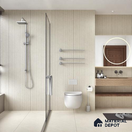 Punch Wall Tile TL 06168 B Flutura Elegance Crema Comb 4 ft x 2 ft Vitrified Lustera Effect Feather Feel Matte Finish - 8.5 mm | Suitable for Living Room, Bedroom, Bathroom