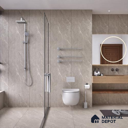 Punch Wall Tile TL 06174 B Flutura Extreme Pearla Comb 4 ft x 2 ft Vitrified Lustera Effect Feather Feel Matte Finish - 8.5 mm | Suitable for Living Room, Bedroom, Bathroom