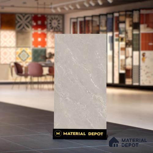 Marble Wall & Floor Tile TL 06174 Flutura Extreme Pearla 4 ft x 2 ft Vitrified Lustera Effect Feather Feel Matte Finish - 8.5 mm | 6 Random Design | Suitable for Living Room, Bedroom, Bathroom