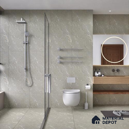 Punch Wall Tile TL 06175 B Flutura Extreme Grigio Comb 4 ft x 2 ft Vitrified Lustera Effect Feather Feel Matte Finish - 8.5 mm | Suitable for Living Room, Bedroom, Bathroom | image 07
