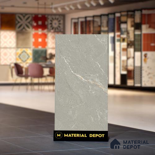 Marble Wall & Floor Tile TL 06175 Flutura Extreme Grigio 4 ft x 2 ft Vitrified Lustera Effect Feather Feel Matte Finish - 8.5 mm | 6 Random Design | Suitable for Living Room, Bedroom, Bathroom