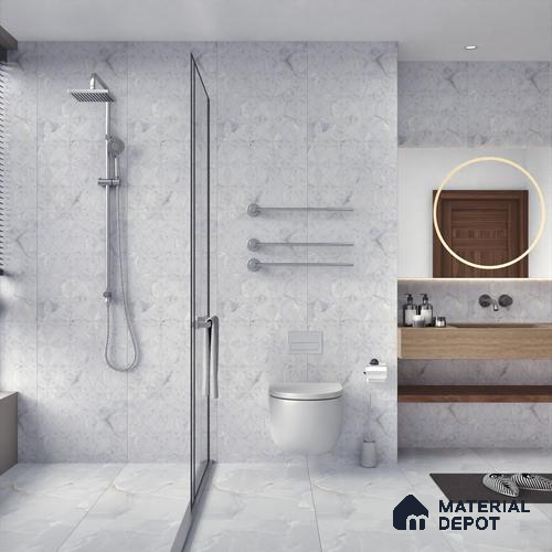 Punch Wall Tile TL 06190 B Prime Onyx Ice Triangle 4 ft x 2 ft Vitrified Lustera Effect Feather Feel Matte Finish - 8.5 mm | 2 Random Design | Suitable for Living Room, Bedroom, Bathroom