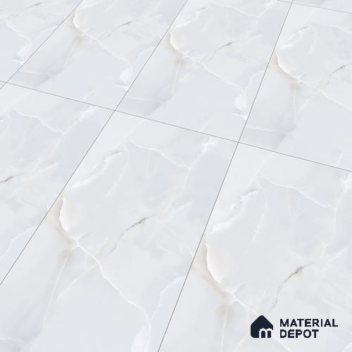Marble Wall & Floor Tile TL 06190 Prime Onyx Ice 4 ft x 2 ft Vitrified Lustera Effect Feather Feel Matte Finish - 8.5 mm | 7 Random Design | Suitable for Living Room, Bedroom, Bathroom
