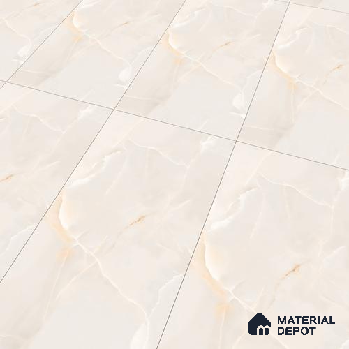 Marble Wall & Floor Tile TL 06191 Prime Onyx Crema 4 ft x 2 ft Vitrified Lustera Effect Feather Feel Matte Finish - 8.5 mm | 7 Random Design | Suitable for Living Room, Bedroom, Bathroom