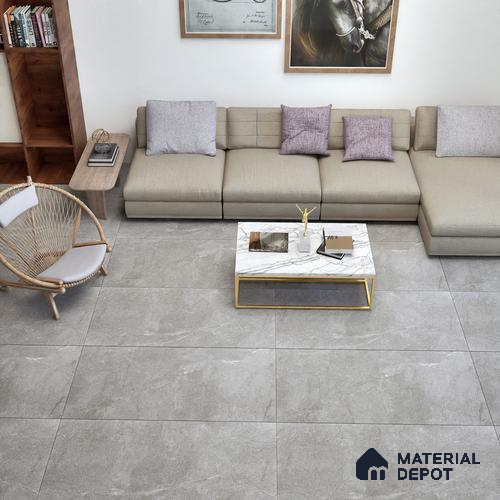 Marble Wall & Floor Tile TL 06102 B Casper Grigio 4 ft x 2 ft Vitrified Matte Finish - 9 mm | 6 Random Design | Suitable For Living Room, Bedroom, Bathroom, Kitchen