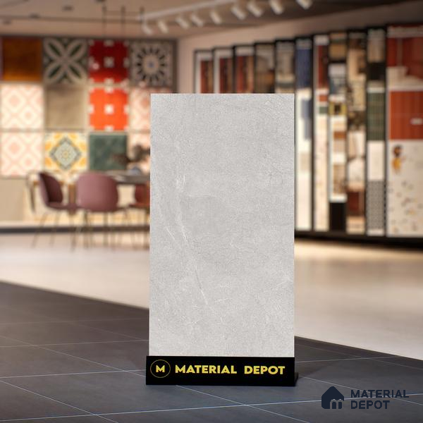 Marble Wall & Floor Tile TL 06102 C Casper Silver 4 ft x 2 ft Vitrified Matte Finish - 9 mm | 6 Random Design | Suitable For Living Room, Bedroom, Bathroom, Kitchen