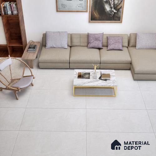 Marble Wall & Floor Tile TL 06102 Casper Bianco 4 ft x 2 ft Vitrified Matte Finish - 9 mm | 6 Random Design | Suitable For Living Room, Bedroom, Bathroom, Kitchen