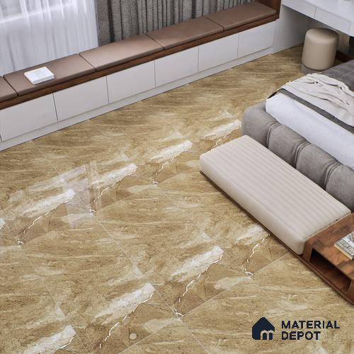 Marble Wall & Floor Tile TL 05306 B Aurelio Felix Earth 4 ft x 2 ft Vitrified High Gloss Finish - 9 mm | Suitable for Living Room, Bedroom, Feature / Accent Walls & Highlighter Wall