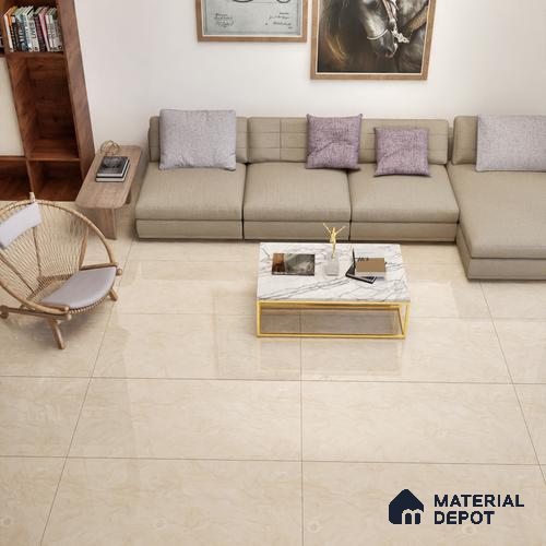 Marble Wall & Floor Tile TL 05310 E Aurelio Matrix Latte 4 ft x 2 ft Vitrified High Gloss Finish - 9 mm | Suitable for Living Room, Bedroom, Feature / Accent Walls & Highlighter Wall