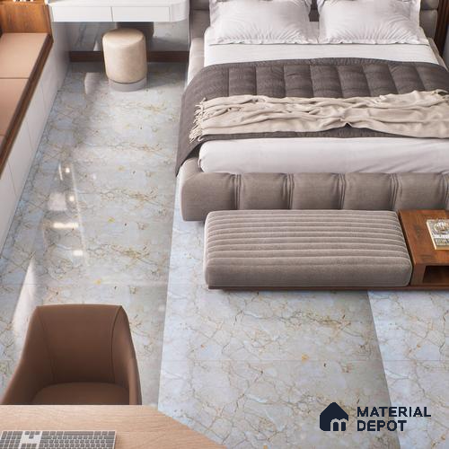 Budget Friendly Marble Wall & Floor Tile Value for Money TL 06292 Tropical Blue 4 ft x 2 ft - Vitrified Glossy Finish -9 mm | Suitable for Living Room, Bedroom & Bathroom