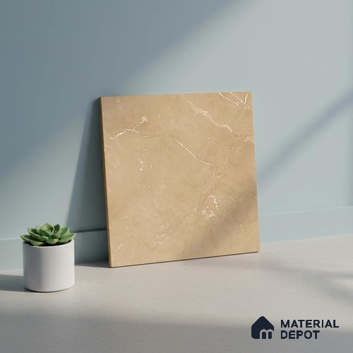 Marble Matching Floor Tile TL 05471 D Lustra Mesa Beige 1 ft x 1 ft Ceramic Antiskid Matte Finish - 9 mm | Suitable for Bathroom, Kitchen