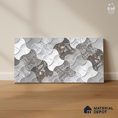 Abstract Wall Tile TL 05329 B Splendore Starry Knights Highlighter 2 ft x 1 ft Ceramic Glossy Finish - 9 mm | Suitable for Kitchen, Bathroom & Balcony Walls