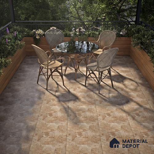 TL 07600 B Fade Brown 16 x 16 inch Anti Skid Matte Finish Vitrified Floor Tile - 12 mm | Pattern Alignment May Vary | 2-3 mm Spacer is Mandatory