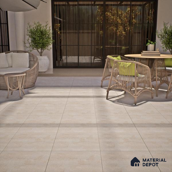 TL 07600 Fade Cream 16 x 16 inch Anti Skid Matte Finish Vitrified Floor Tile - 12 mm | Pattern Alignment May Vary | 2-3 mm Spacer is Mandatory