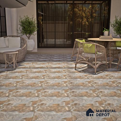 TL 07601 Bold Brown 16 x 16 inch Anti Skid Matte Finish Vitrified Floor Tile - 12 mm | Pattern Alignment May Vary | 2-3 mm Spacer is Mandatory