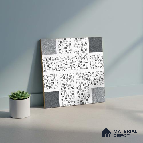 Patterned Look Floor Tile TL 09148 | Matte Finish 12 x 12 inch Vitrified Tile - 8 mm | Suitable For Kitchen, Bathroom, Bedroom & Office | Please Expect a Slight Variation of Pattern