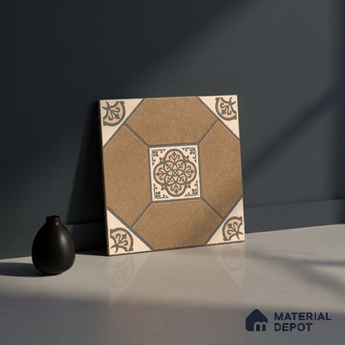 Patterned Look Floor Tile TL 09152 | Matte Finish 12 x 12 inch Vitrified Tile - 8 mm | Suitable For Kitchen, Bathroom, Bedroom & Office | Please Expect a Slight Variation of Pattern