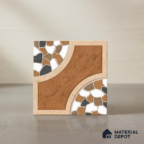 Patterned Look Floor Tile TL 09151 | Matte Finish 12 x 12 inch Vitrified Tile - 8 mm | Suitable For Kitchen, Bathroom, Bedroom & Office | Please Expect a Slight Variation of Pattern