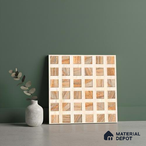 Stone Look Floor Tile TL 09144 B | Matte Finish 12 x 12 inch Vitrified Tile - 8 mm | Suitable For Kitchen, Bathroom, Bedroom & Office | Please Expect a Slight Variation of Pattern