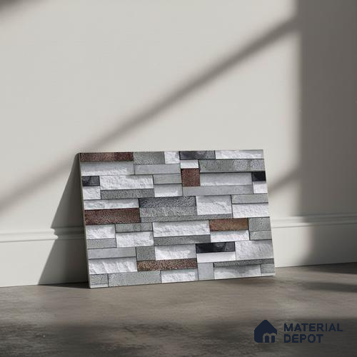 Stacked Stone Look Wall Tile TL 09505 | Matte Finish 18 x 12 inch Ceramic Tile - 7 mm | Suitable For Kitchen, Bathroom, Bedroom & Office