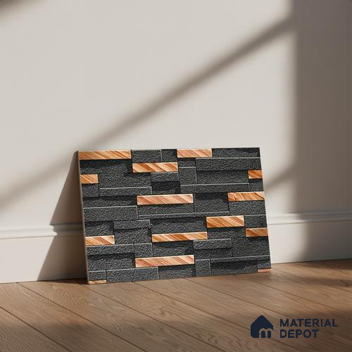 Stacked Stone Look Wall Tile TL 09501 | Matte Finish 18 x 12 inch Ceramic Tile - 7 mm | Suitable For Kitchen, Bathroom, Bedroom & Office