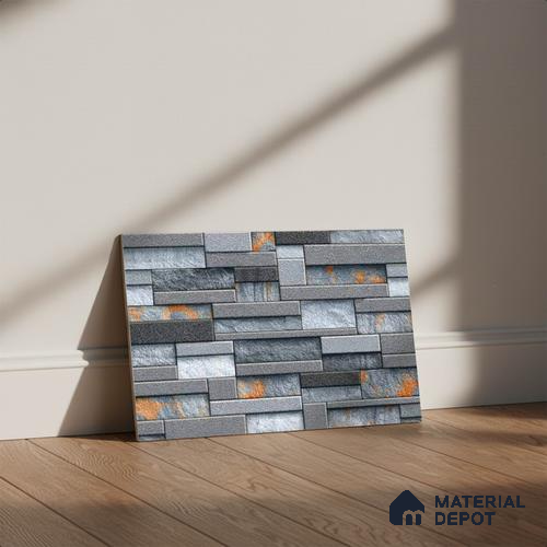 Stacked Stone Look Wall Tile TL 09502 | Matte Finish 18 x 12 inch Ceramic Tile - 7 mm | Suitable For Kitchen, Bathroom, Bedroom & Office