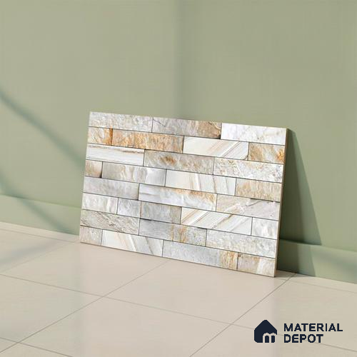 Stacked Stone Look Wall Tile TL 09496 | Matte Finish 18 x 12 inch Ceramic Tile - 7 mm | Suitable For Kitchen, Bathroom, Bedroom & Office