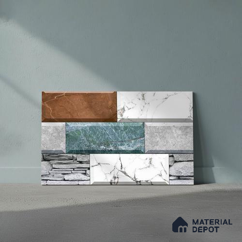 Stone Look Wall Tile TL 09497 | Matte Finish 18 x 12 inch Ceramic Tile - 7 mm | Suitable For Kitchen, Bathroom, Bedroom & Office