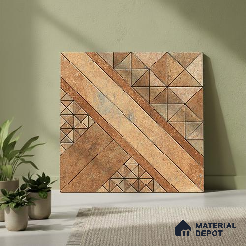 Patterned Look Floor Tile TL 09425 B | Matte Finish 20 x 20 inch Vitrified Tile - 12 mm | Suitable For Kitchen, Bathroom, Bedroom & Office | Pattern Alignment May Vary | 2-3 mm Spacer is Mandatory