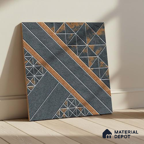 Patterned Look Floor Tile TL 09425 | Matte Finish 20 x 20 inch Vitrified Tile - 12 mm | Suitable For Kitchen, Bathroom, Bedroom & Office | Pattern Alignment May Vary | 2-3 mm Spacer is Mandatory