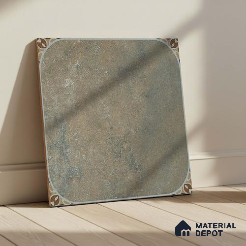 Patterned Look Floor Tile TL 09422 | Matte Finish 20 x 20 inch Vitrified Tile - 12 mm | Suitable For Kitchen, Bathroom, Bedroom & Office | Pattern Alignment May Vary | 2-3 mm Spacer is Mandatory