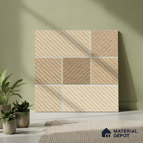Stone Look Floor Tile TL 09426 B | Matte Finish 20 x 20 inch Vitrified Tile - 12 mm | Suitable For Kitchen, Bathroom, Bedroom & Office | Pattern Alignment May Vary | 2-3 mm Spacer is Mandatory