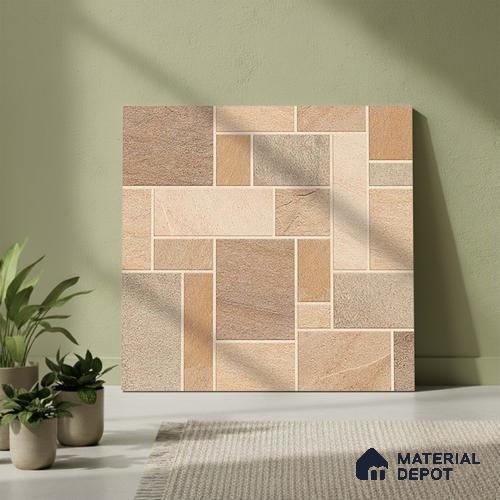 Stone Look Floor Tile TL 09420 B | Matte Finish 20 x 20 inch Vitrified Tile - 12 mm | Suitable For Kitchen, Bathroom, Bedroom & Office | Pattern Alignment May Vary | 2-3 mm Spacer is Mandatory