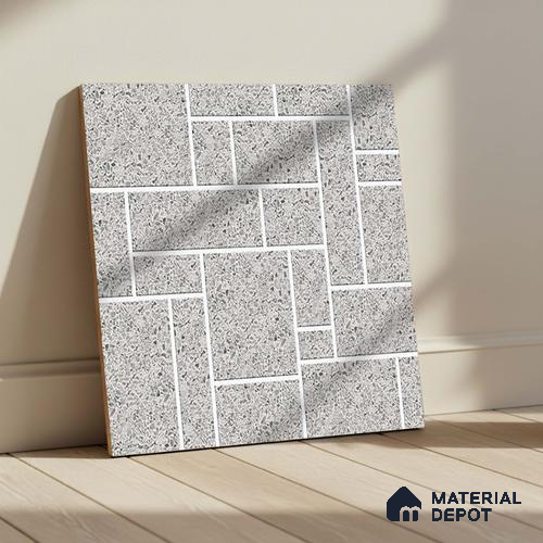 Stone Look Floor Tile TL 09420 | Matte Finish 20 x 20 inch Vitrified Tile - 12 mm | Suitable For Kitchen, Bathroom, Bedroom & Office | Pattern Alignment May Vary | 2-3 mm Spacer is Mandatory