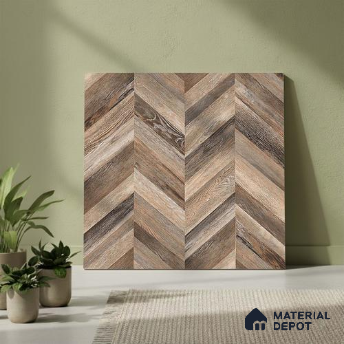 Wood Look Floor Tile TL 09419 | Matte Finish 20 x 20 inch Vitrified Tile - 12 mm | Suitable For Kitchen, Bathroom, Bedroom & Office | Image 02