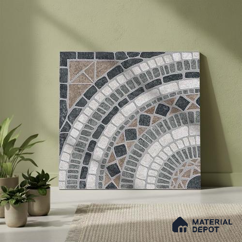 Stone Look Floor Tile TL 09421 B | Matte Finish 20 x 20 inch Vitrified Tile - 12 mm | Suitable For Kitchen, Bathroom, Bedroom & Office | Pattern Alignment May Vary | 2-3 mm Spacer is Mandatory