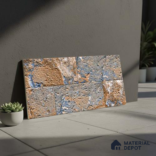 Stone Look Wall Tile TL 09436 | Matte Finish 2 ft x 1 ft Ceramic Tile - 9 mm | Suitable For Modern Facades, Outdoor Cladding, Feature Wall