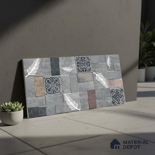 Stone Look Wall Tile TL 09437 | Matte Finish 2 ft x 1 ft Ceramic Tile - 9 mm | Suitable For Modern Facades, Outdoor Cladding, Feature Wall
