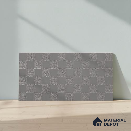 Metallic Wall Tile TL 05496 Lustra Opulent Silver 2 ft x 1 ft Ceramic Metallic Finish - 9 mm | Suitable for Bathroom, Kitchen