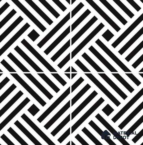 TL 03313 Aristo Black 600 x 600 mm Carving Matte Finish GVT Moroccan Tile - 9 mm | Please Expect a Slight Variation of Pattern