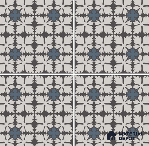 TL 03317 Autumn Graphite 600 x 600 mm Carving Matte Finish GVT Moroccan Tile - 9 mm | Please Expect a Slight Variation of Pattern