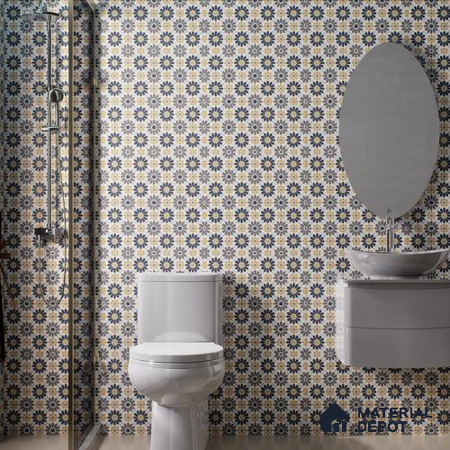 Moroccan Wall & Floor Tile TL 03343 Frammento 2 ft x 2 ft Carving Matte Finish Vitrified Tile - 9 mm | Suitable For Kitchen, Bathroom, Dining Area | Please Expect a Slight Variation of Pattern