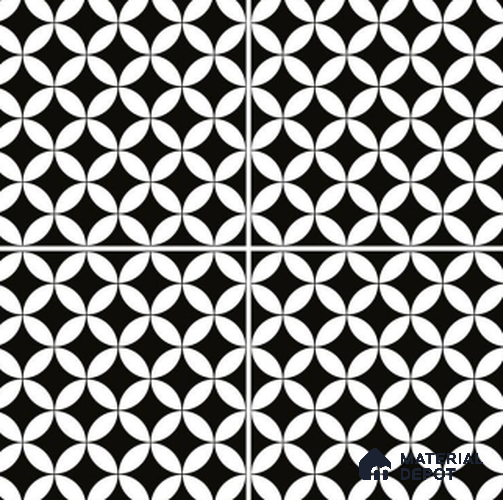 TL 03367 Zenith Black 600 x 600 mm Carving Matte Finish GVT Moroccan Tile - 9 mm | Please Expect a Slight Variation of Pattern