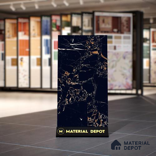 Marble Floor & Wall Tile | TL 00923 Golden Marshal 4 ft x 2 ft Vitrified Tile - 9 mm | Suitable For Living Room, Bedroom, Dining Area